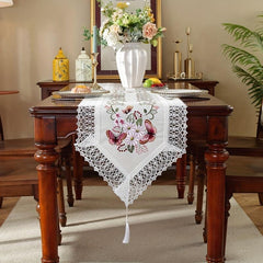 Butterfly Embroidery Tablecloth and Runner Set for Home Decoration