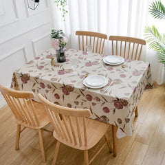 Waterproof Two Rose Tablecloth Thick Rectangular Wedding Table Cover