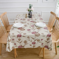 Waterproof Two Rose Tablecloth Thick Rectangular Wedding Table Cover