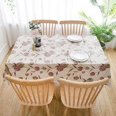 Waterproof Two Rose Tablecloth Thick Rectangular Wedding Table Cover