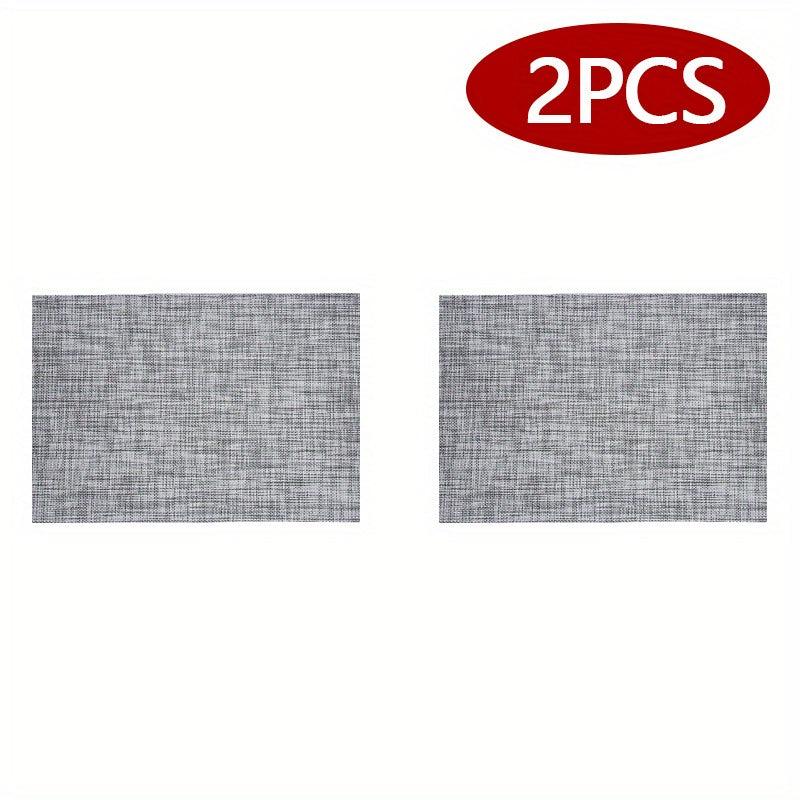 6pcs Stain Resistant Vinyl Woven Placemats - Reusable, Washable, Heat Insulating