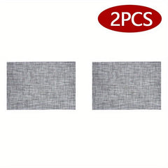 6pcs Stain Resistant Vinyl Woven Placemats - Reusable, Washable, Heat Insulating