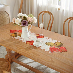 Polyester Satin Table Runner with Patchwork Floral Embroidery Craftsmanship