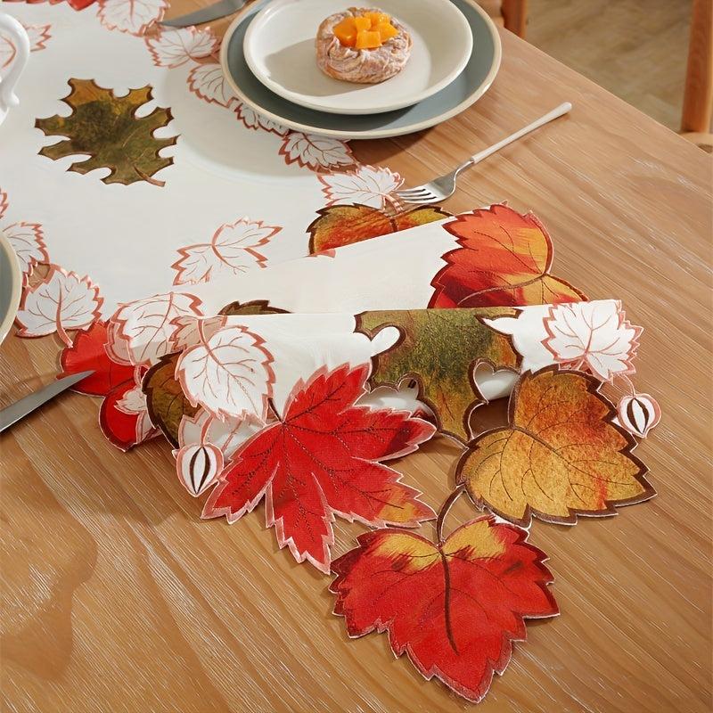 Polyester Satin Table Runner with Patchwork Floral Embroidery Craftsmanship
