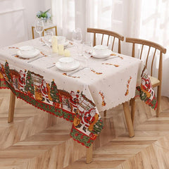 Polyester Red Butterfly Waterproof Tablecloth Christmas Theme