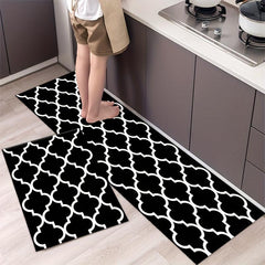 1pc Modern Checkered Kitchen Mats Washable Rug Water Absorbing Carpets