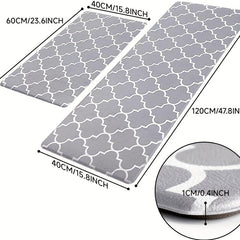 1pc Modern Checkered Kitchen Mats Washable Rug Water Absorbing Carpets