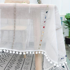 Striped Transparent Tablecloth Rectangular Tablecover Pad Home Kitchen Decor