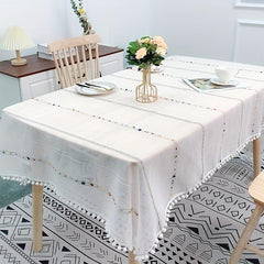 Striped Transparent Tablecloth Rectangular Tablecover Pad Home Kitchen Decor