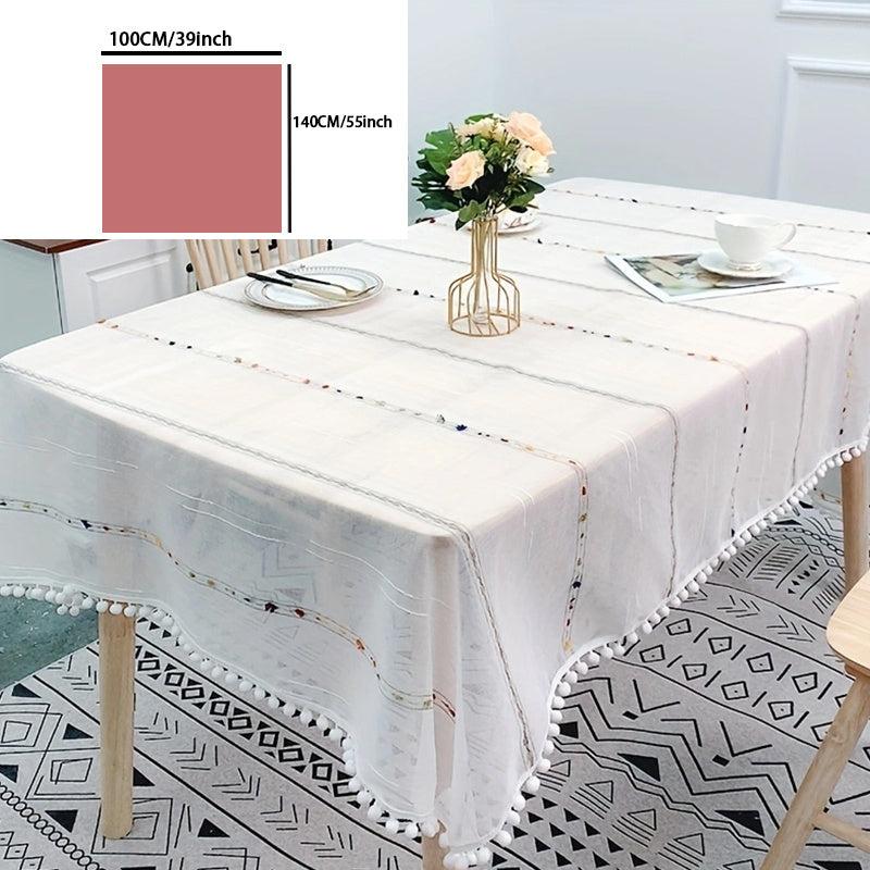 Striped Transparent Tablecloth Rectangular Tablecover Pad Home Kitchen Decor