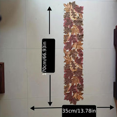 Polyester Table Runner Maple Embroidered Dust Cover Thanksgiving Theme