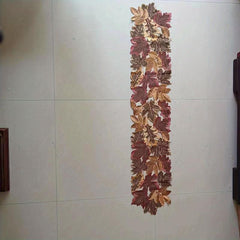 Polyester Table Runner Maple Embroidered Dust Cover Thanksgiving Theme