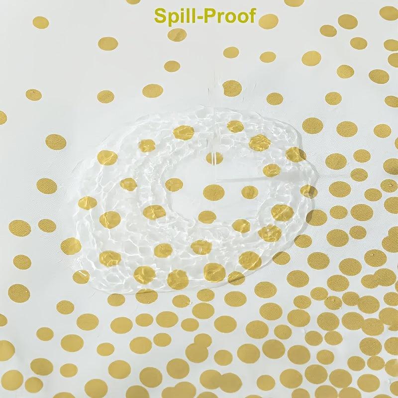 Rectangular Polka Dots Tablecloth Waterproof Washable Table Cover