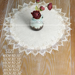 Boho Vintage Lace Round Doily Embroidered Fabric Table Mat