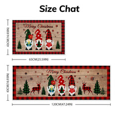 Christmas Gnome Snowman Kitchen Mat Soft Waterproof Non Slip Kitchen Rug