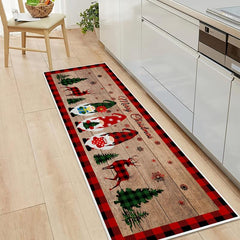 Christmas Gnome Snowman Kitchen Mat Soft Waterproof Non Slip Kitchen Rug