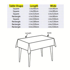 Polyester Rectangle Tablecloth Golden Embroidered Flower Tablecover