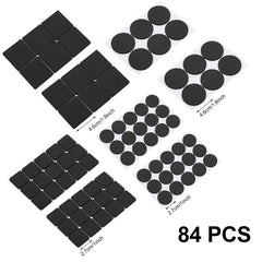 84 Pcs Furniture Pads Non Slip Self Adhesive Rubber Chair Feet Anti Scratches