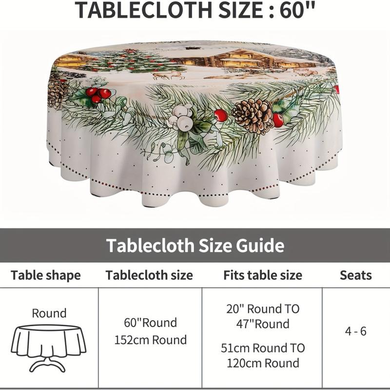 Colorful Watercolor Style Round Tablecloth