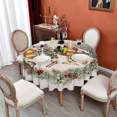 Colorful Watercolor Style Round Tablecloth