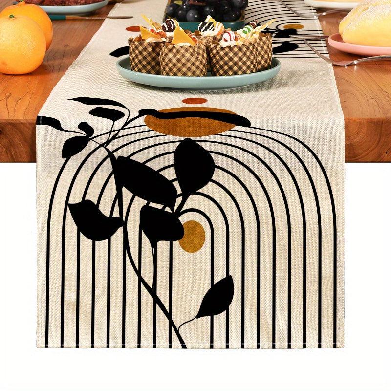 Bohemia Plant Table Runner Digital Printing Kitchen Dining Decoration