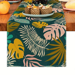Bohemia Plant Table Runner Digital Printing Kitchen Dining Decoration