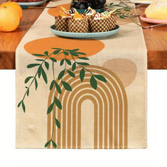 Bohemia Plant Table Runner Digital Printing Kitchen Dining Decoration