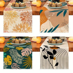 Bohemia Plant Table Runner Digital Printing Kitchen Dining Decoration