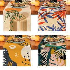 Bohemia Plant Table Runner Digital Printing Kitchen Dining Decoration