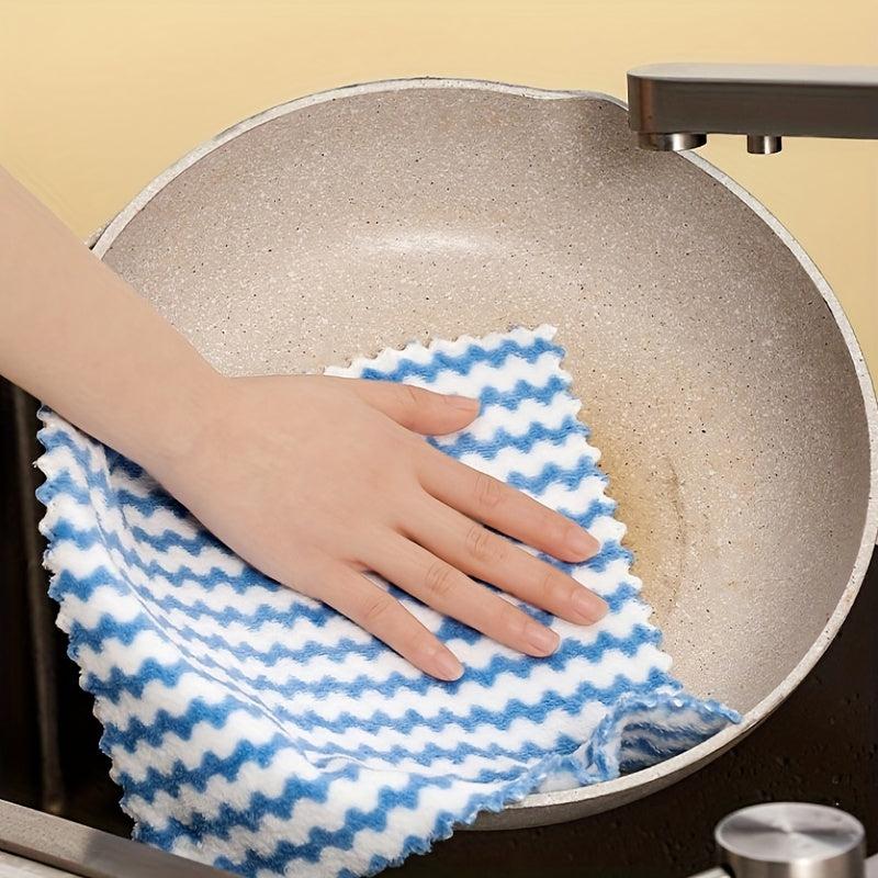 10pcs Microfiber Dish Cloths Thickened Coral Velvet Cationic Double Sided Towels