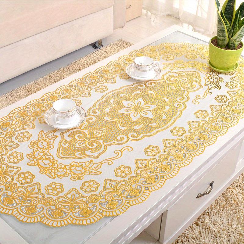 1pc Plastic Place Mats Bronzing Tablecloth PVC Anti Scalding Coffee Table Mat