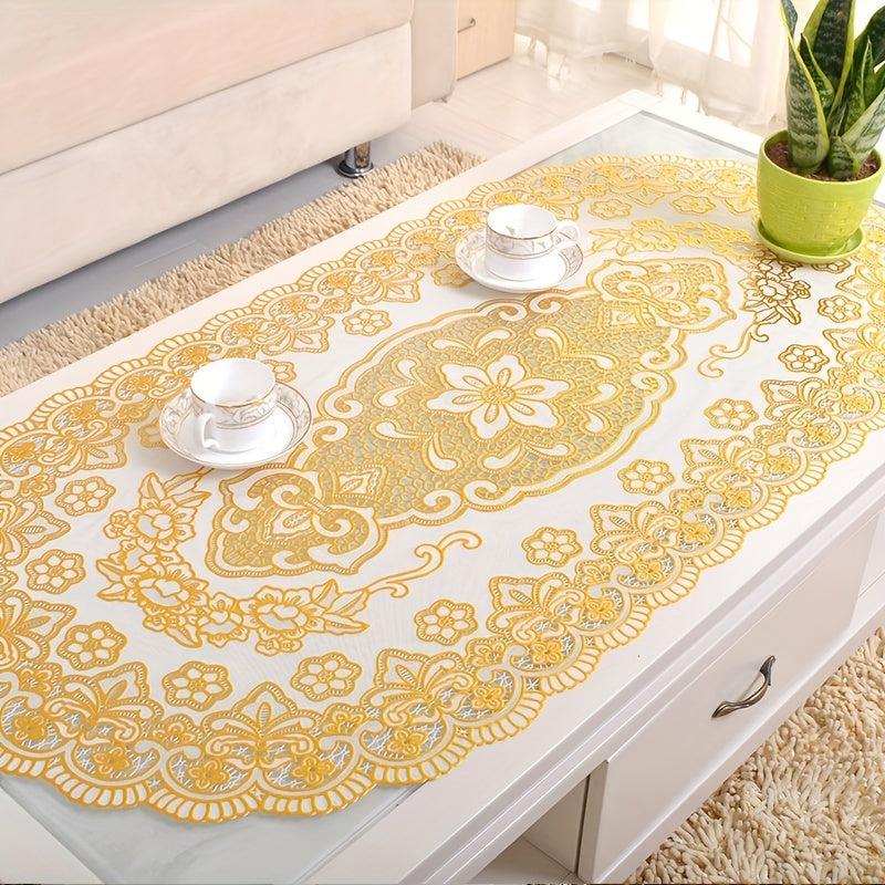 1pc Plastic Place Mats Bronzing Tablecloth PVC Anti Scalding Coffee Table Mat