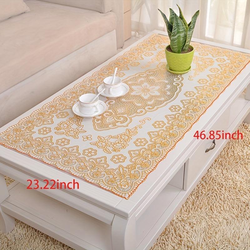 1pc Plastic Place Mats Bronzing Tablecloth PVC Anti Scalding Coffee Table Mat