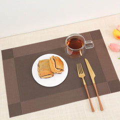 Vinyl Placemat Non Slip Washable Woven Place Pads Durable PVC Easy Cleaning