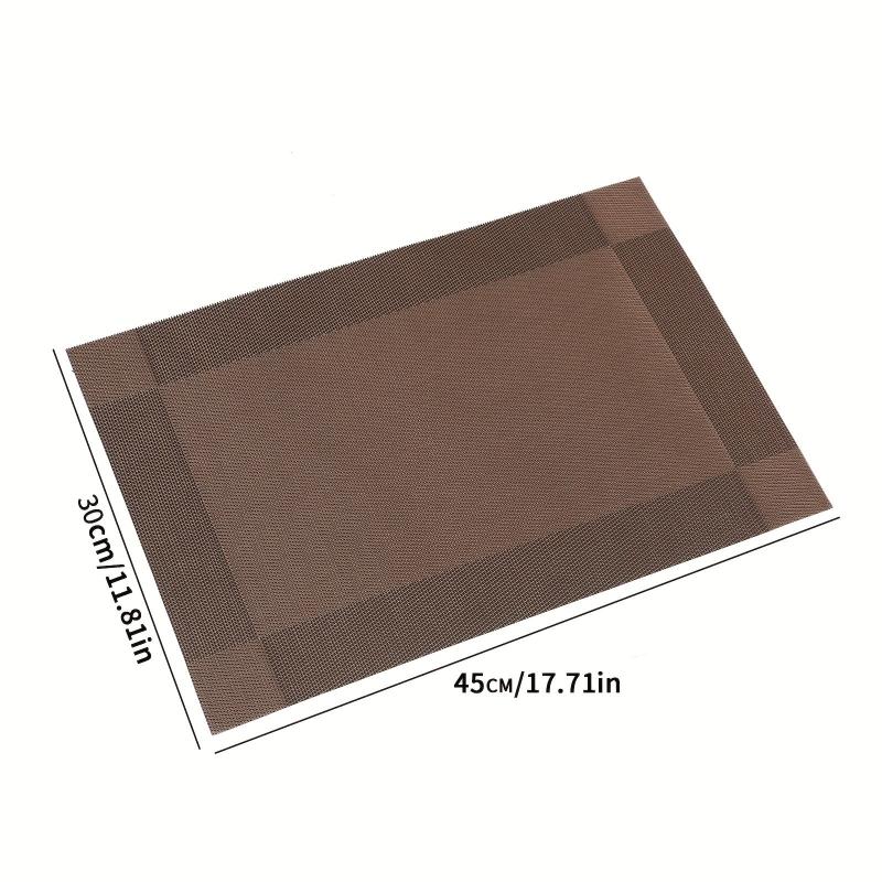 Vinyl Placemat Non Slip Washable Woven Place Pads Durable PVC Easy Cleaning