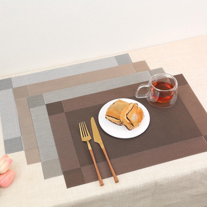 Vinyl Placemat Non Slip Washable Woven Place Pads Durable PVC Easy Cleaning