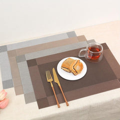 Vinyl Placemat Non Slip Washable Woven Place Pads Durable PVC Easy Cleaning