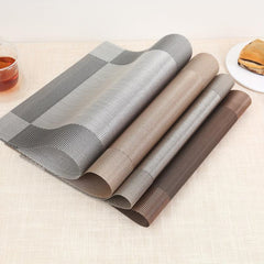Vinyl Placemat Non Slip Washable Woven Place Pads Durable PVC Easy Cleaning