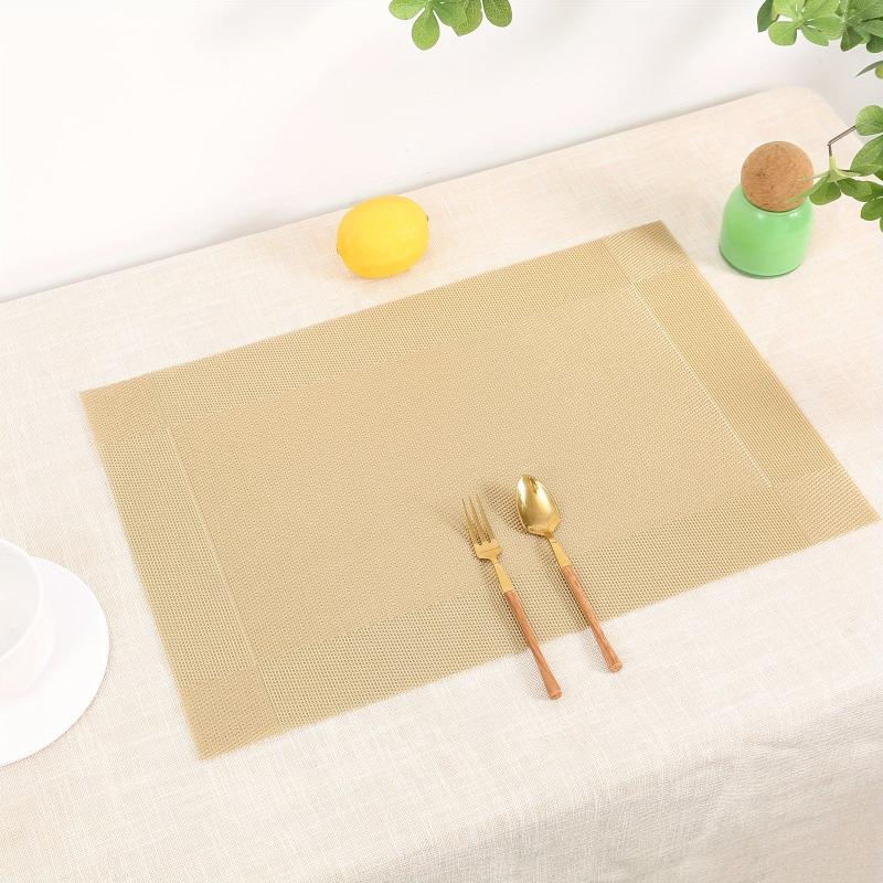 Vinyl Placemat Non Slip Washable Woven Place Pads Durable PVC Easy Cleaning