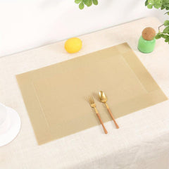 Vinyl Placemat Non Slip Washable Woven Place Pads Durable PVC Easy Cleaning
