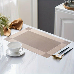 4pcs PVC Woven Placemats Washable Reusable Table Mats Heat Insulation Pads