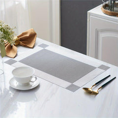 4pcs PVC Woven Placemats Washable Reusable Table Mats Heat Insulation Pads