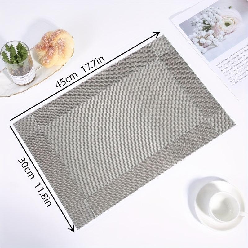 4pcs PVC Woven Placemats Washable Reusable Table Mats Heat Insulation Pads