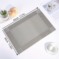 4pcs PVC Woven Placemats Washable Reusable Table Mats Heat Insulation Pads