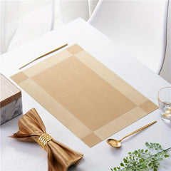 4pcs PVC Woven Placemats Washable Reusable Table Mats Heat Insulation Pads