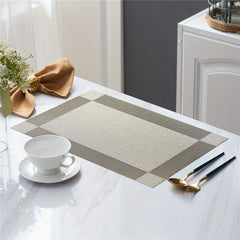 4pcs PVC Woven Placemats Washable Reusable Table Mats Heat Insulation Pads