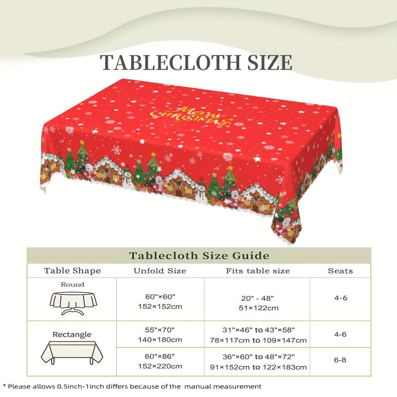 Christmas Tablecloth: Edge Embossing Process Print Table Cover