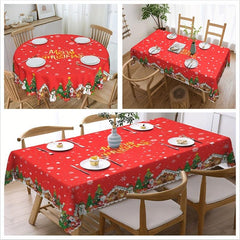 Christmas Tablecloth: Edge Embossing Process Print Table Cover