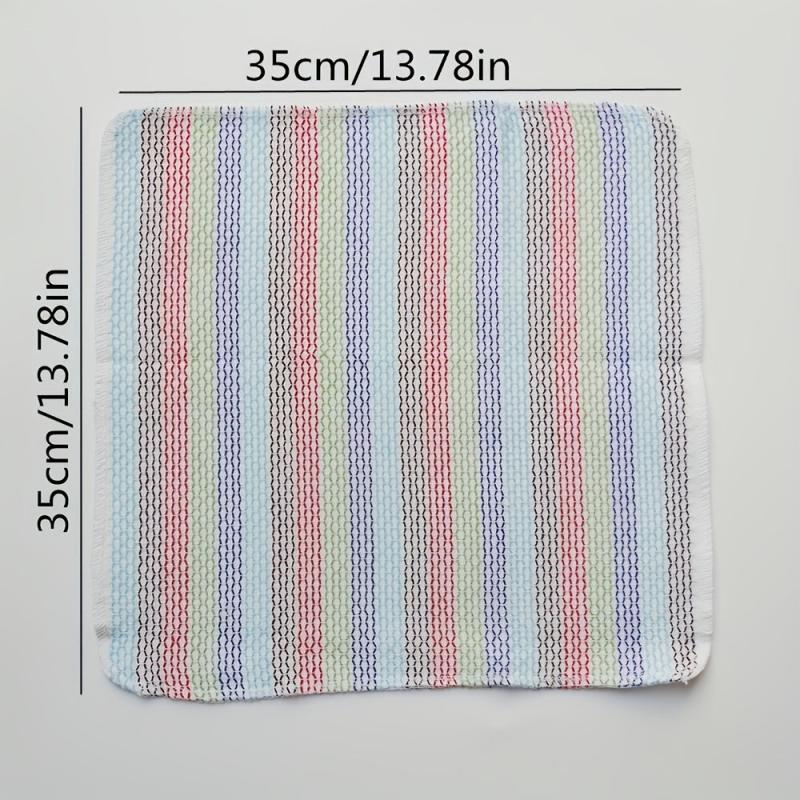 4pcs Cotton Dish Rag Striped Kitchen Tea Towel Absorbent Dish Cloth