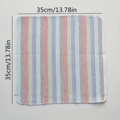 4pcs Cotton Dish Rag Striped Kitchen Tea Towel Absorbent Dish Cloth